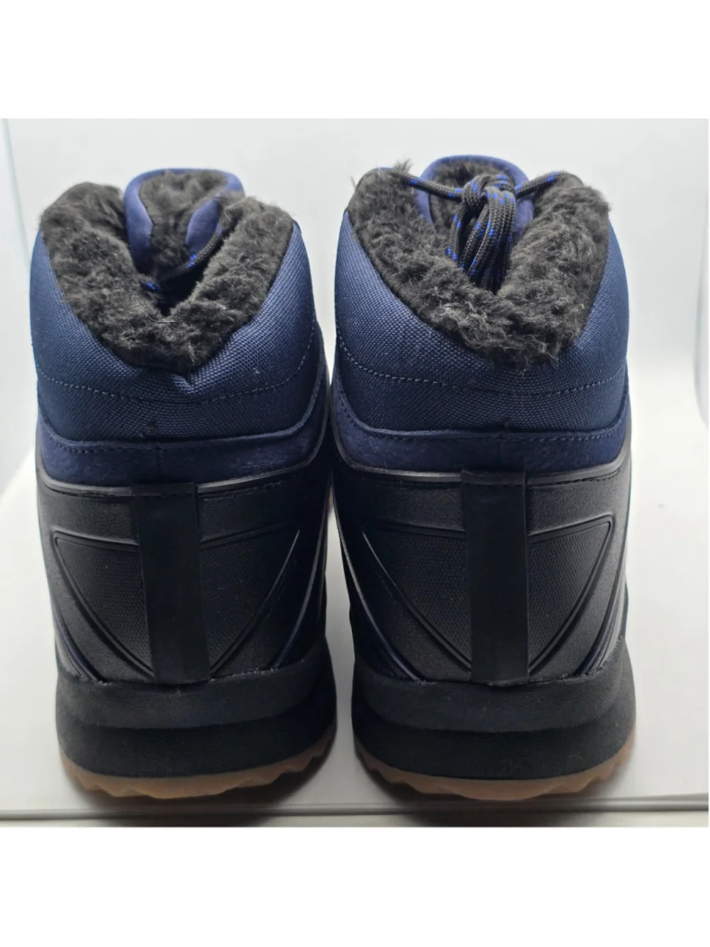 Men's Unbranded Winter Boots Black and Blue Faux Fur Lined 11 men's